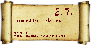 Einvachter Tímea névjegykártya