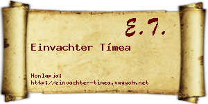 Einvachter Tímea névjegykártya
