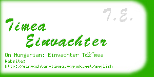 timea einvachter business card